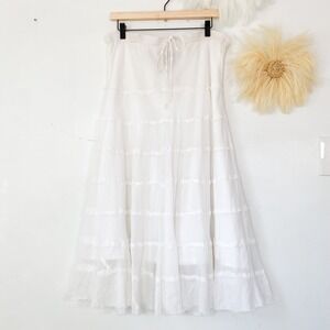 Metrowear Womens Tiered Boho Cottagecore Maxi Skirt Size M Whimsical Flowy